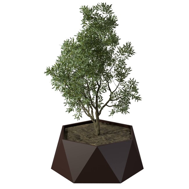 Stalen plantenbak Pisa gepoedercoat | Ø 120x50 cm