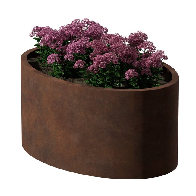 Stalen plantenbak rond cortenstaal | 120x80x60 cm