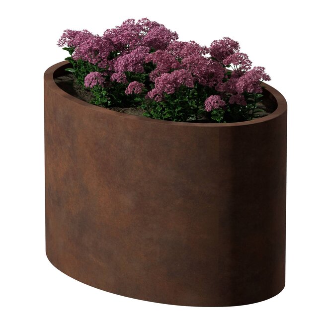 Stalen plantenbak rond cortenstaal | 120x80x80 cm