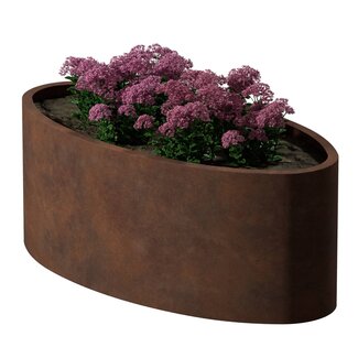 Stalen plantenbak ovaal cortenstaal | 150x75x60  cm