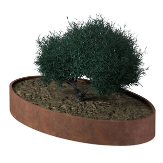 Stalen plantenbak ovaal cortenstaal | 280x160x60 cm