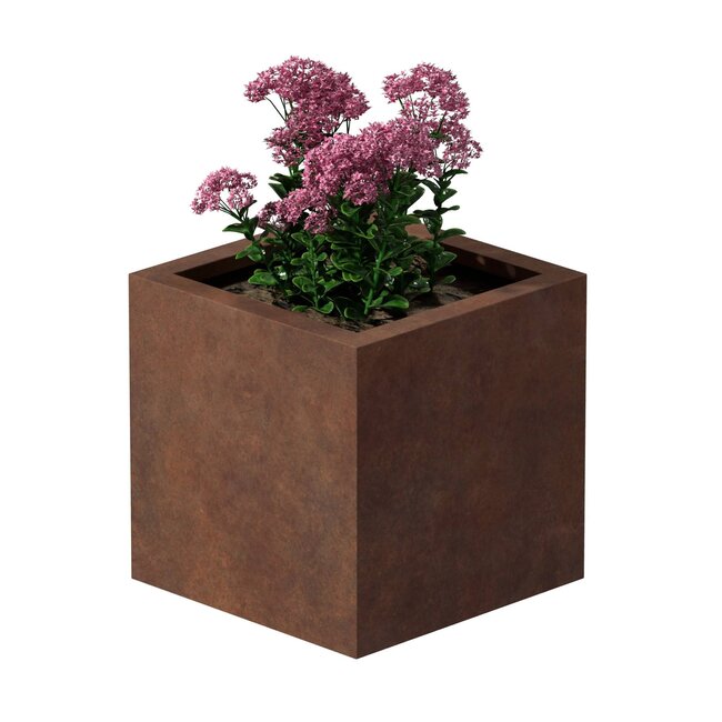 Cortenstaal plantenbak vierkant - 40x40x40 cm