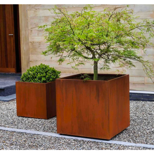 Cortenstaal plantenbak rechthoek - 40x80x40 cm