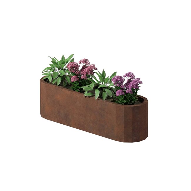 Stalen plantenbak Como cortenstaal | 140x40x40 cm