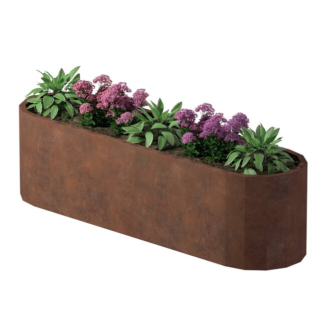 Stalen plantenbak Como cortenstaal | 220x60x60 cm