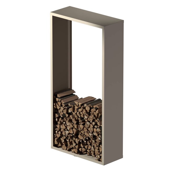 Gepoedercoat haardhout opslag | op maat | 40 cm diep