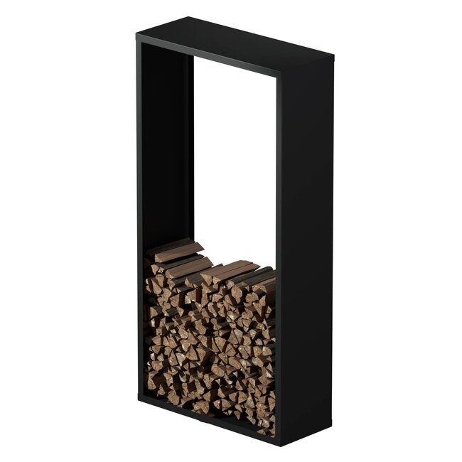 Gepoedercoat haardhout opslag | op maat | 40 cm diep