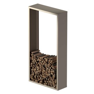 Gepoedercoat haardhout opslag | 35 cm diep