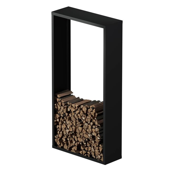 Gepoedercoat haardhout opslag | op maat | 35 cm diep