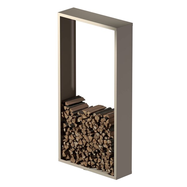 Gepoedercoat haardhout opslag | op maat | 30 cm diep