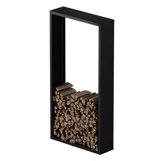Gepoedercoat haardhout opslag | 30 cm diep