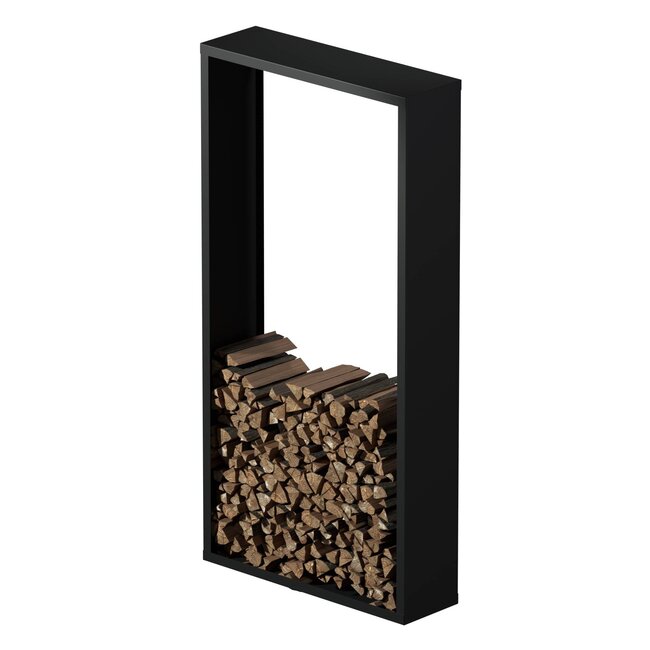 Gepoedercoat haardhout opslag | op maat | 30 cm diep