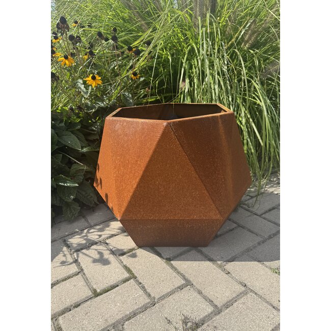 Stalen plantenbak Ferro cortenstaal | Met bodem | Ø 50x40 cm