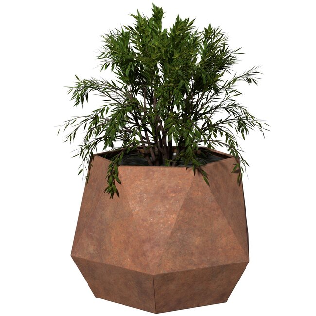 Stalen plantenbak Ferro cortenstaal | Met bodem | Ø 70x60 cm