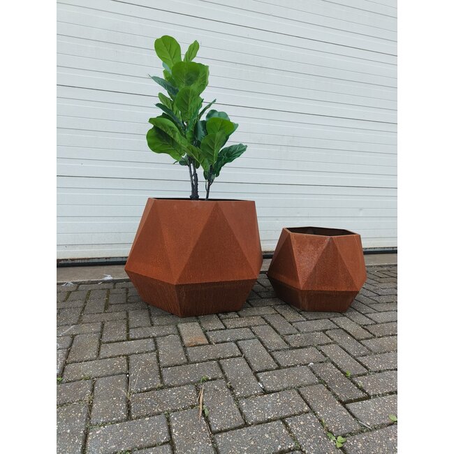 Stalen plantenbak Ferro cortenstaal | Met bodem | Ø 50x40 cm