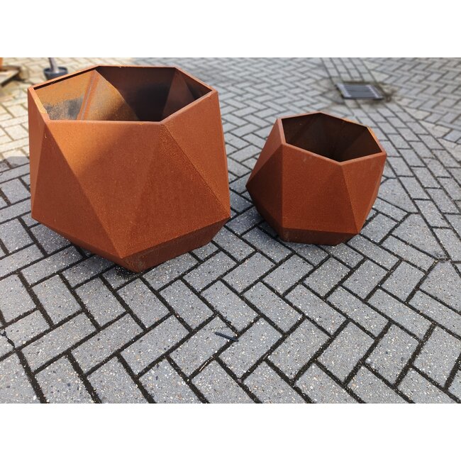 Stalen plantenbak Ferro cortenstaal | Met bodem | Ø 50x40 cm