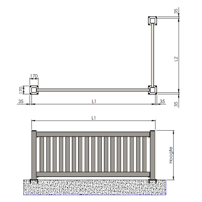 Balustrade Leusden | L-vorm