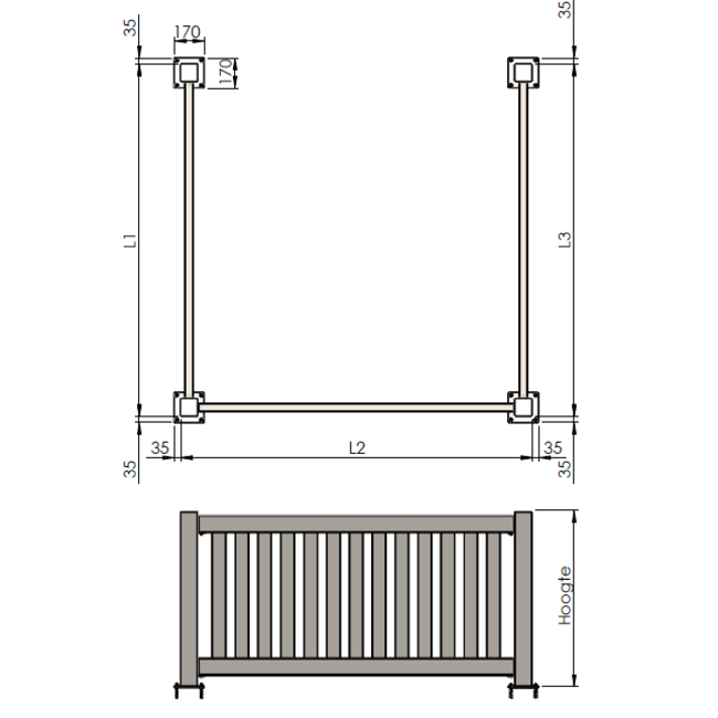 Balustrade Leusden | U-vorm