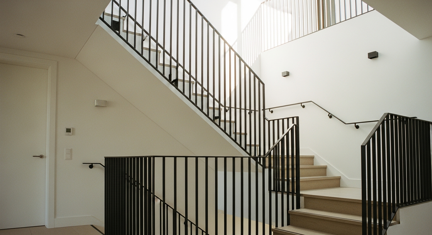 Stalen balustrades op maat voor trap, vide en balkon