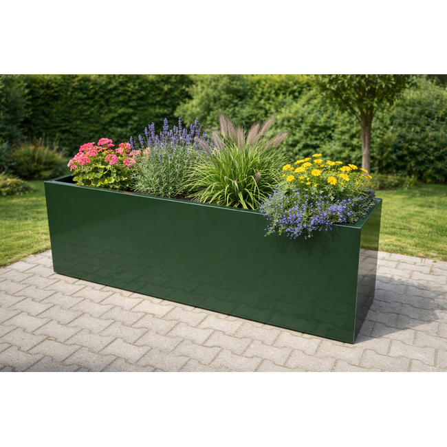 Stalen plantenbak gepoedercoat rechthoek- op maat | Premium