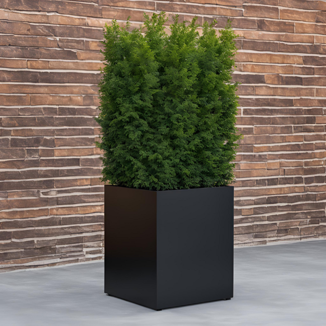 Stalen plantenbak gecoat rechthoek - op maat - standaard afwerking