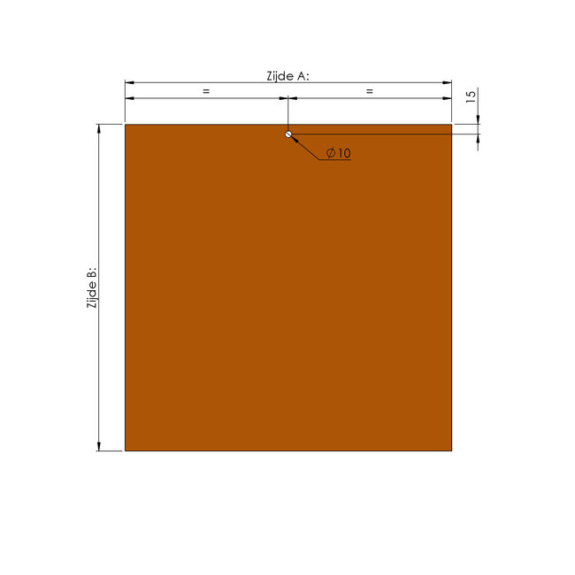 Kachelplaat op maat - scherpe hoeken
