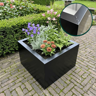 Stalen plantenbak gecoat vierkant - op maat | Standaard