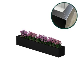 Stalen plantenbak gecoat - 250x40x40 cm | Standaard