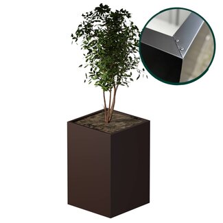 Stalen plantenbak gecoat vierkant - 80x80x120 cm | Standaard