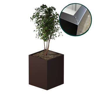 Stalen plantenbak gecoat vierkant - 80x80x100 cm | Standaard