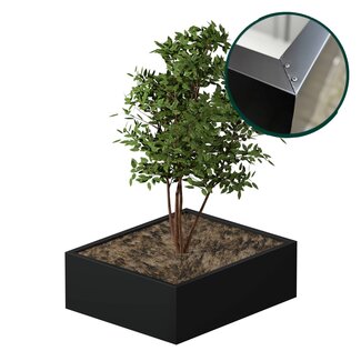 Stalen plantenbak gecoat vierkant - 120x100x40 cm | Standaard