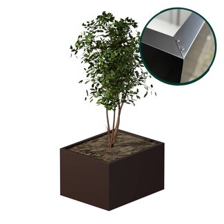 Stalen plantenbak gecoat vierkant - 80x100x60 cm | Standaard