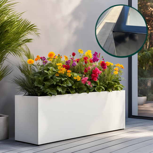 Stalen plantenbak gepoedercoat vierkant 80x80x80 cm | Premium