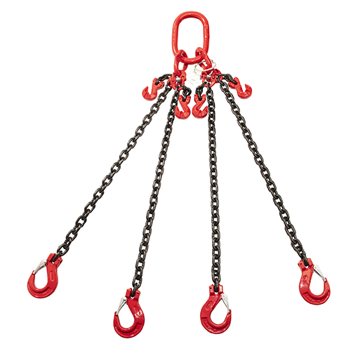 SafetyLoad SafetyLoad Ketting 4-sprong met klep- en inkorthaken, Ø 8 mm