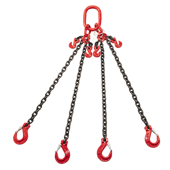 SafetyLoad Ketting 4-sprong met klep- en inkorthaken, Ø 13 mm