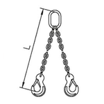 SafetyLoad Ketting 2-sprong met stelconplaathaken, Ø 7 mm SafetyLoad SafetyLoad Ketting 2-sprong met stelconplaathaken, Ø 7 mm