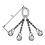 SafetyLoad Ketting 4-sprong met veiligheids- en inkorthaken, Ø 6 mm SafetyLoad SafetyLoad Ketting 4-sprong met veiligheids- en inkorthaken, Ø 6 mm