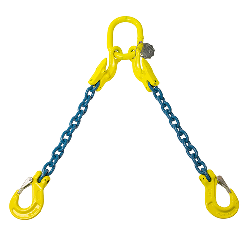 Ketting 2-Sprong met klep- en inkorthaak grade 100  - Ø 8 mm - 0,5 meter VDH Ketting 2-Sprong met klep- en inkorthaak grade 100  - Ø 8 mm - 0,5 meter