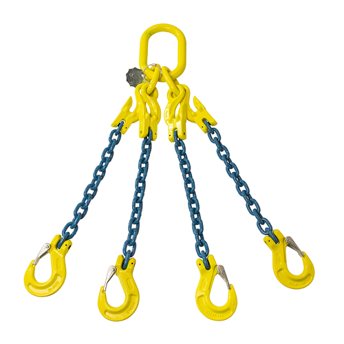 VDH Ketting 4-Sprong met klep- en inkorthaak grade 100  - Ø 8 mm - 1 meter