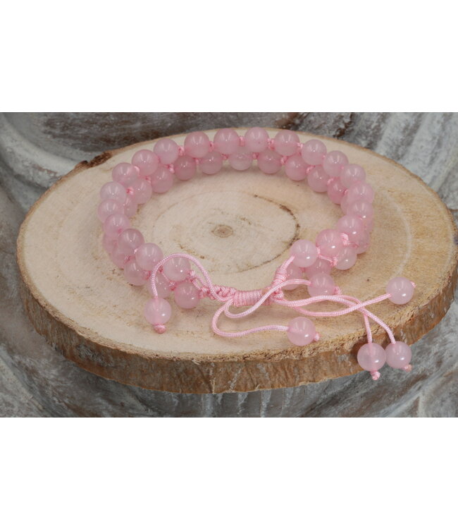 Luma Creation Bracelet tissé quartz rose