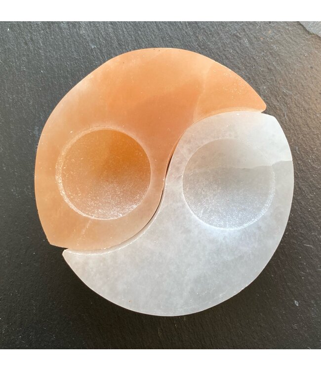 Luma Creation Bougeoir sélénite yin & yang