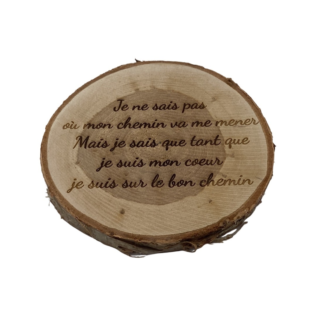 Maverton Rondin De Bois Personnalisable - Tranche De Bois Naturel Rond