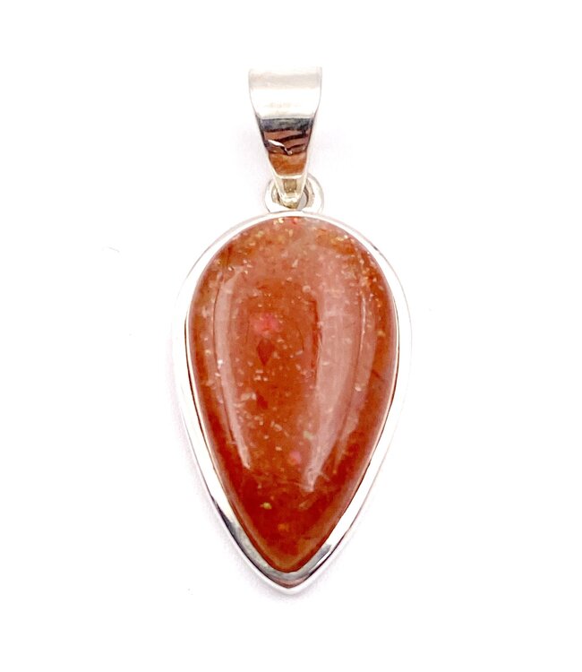 Luma Creation Pendentif pierre de soleil goutte inv cerclé Ag925