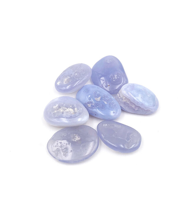 Luma Creation Pierre roulée calcédoine bleue