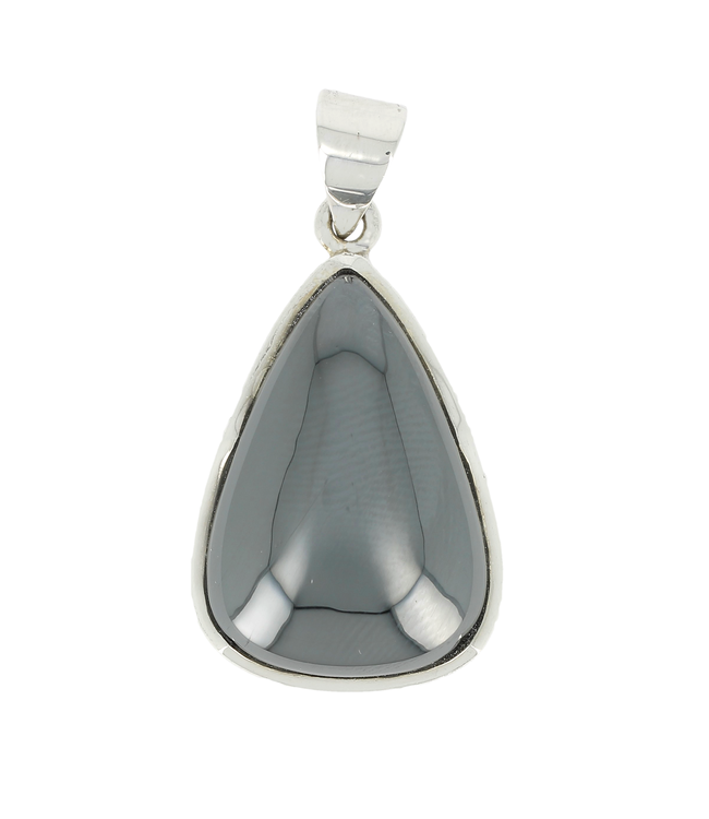 Luma Creation Pendentif hématite goutte cerclé Ag925