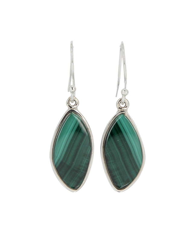 Luma Creation Boucles d'oreilles Malachite losange