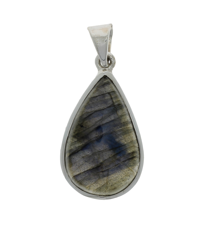 Luma Creation Pendentif labradorite spectrolite goutte cerclé Ag925
