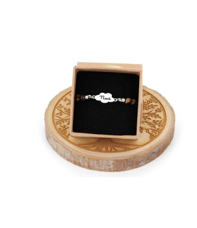 Luma Creation Bracelet enfant oeil de tigre personnalisable argent 925