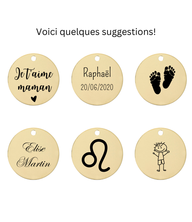 Luma Creation Médaille Argent plaqué or à graver