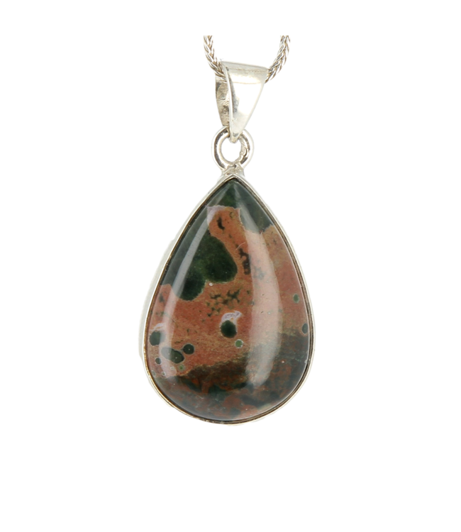 Luma Creation Pendentif jaspe océan goutte cerclé Ag925